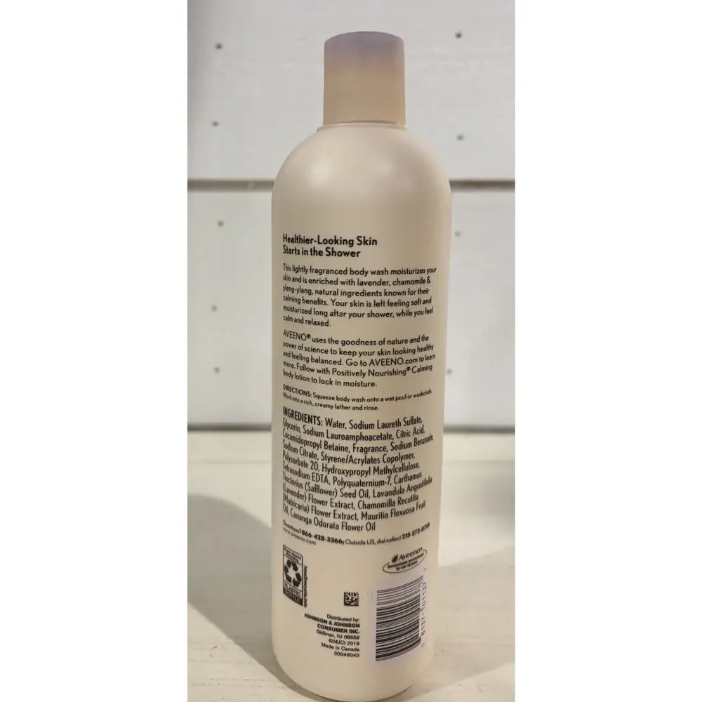 Aveeno Positively Nourishing Calming Body Wash Lavender Chamomile 16 Fl Oz NEW